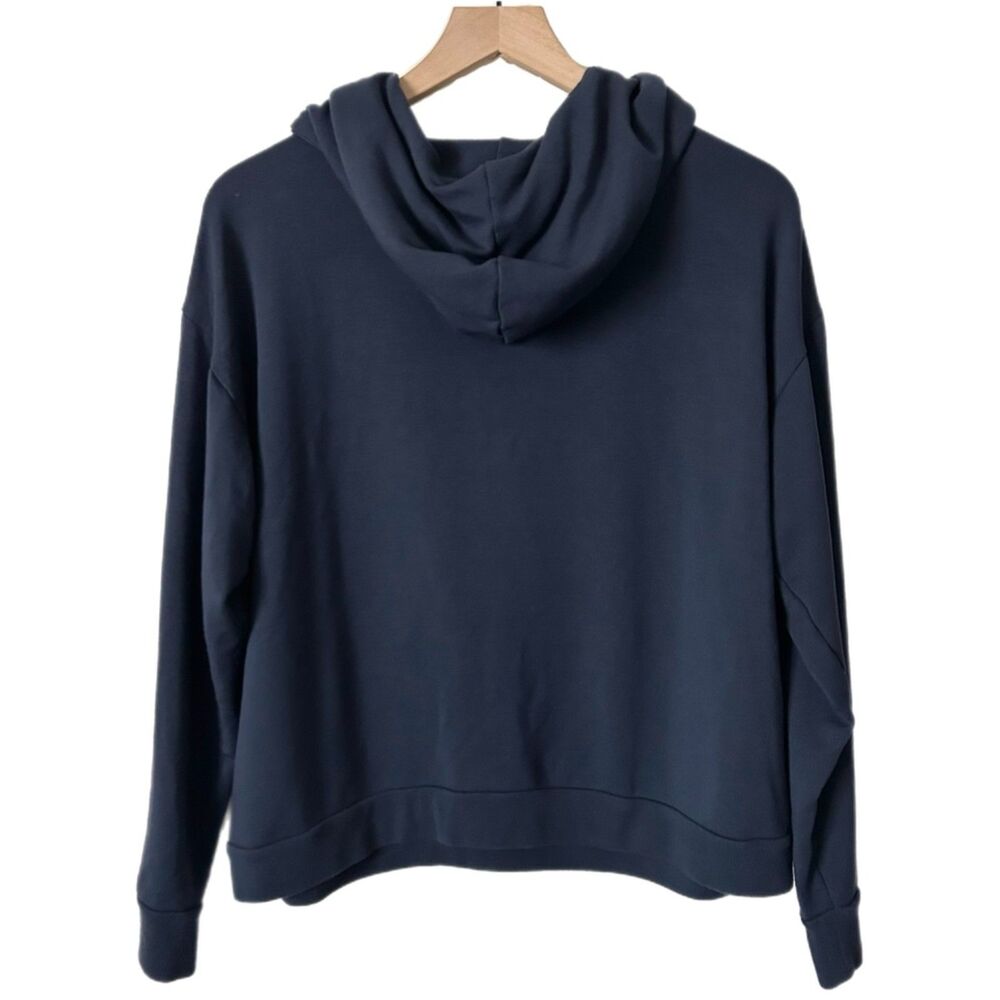 Quince SuperSoft Fleece Pullover Hoodie Navy Size Medium - Picture 4 of 6
